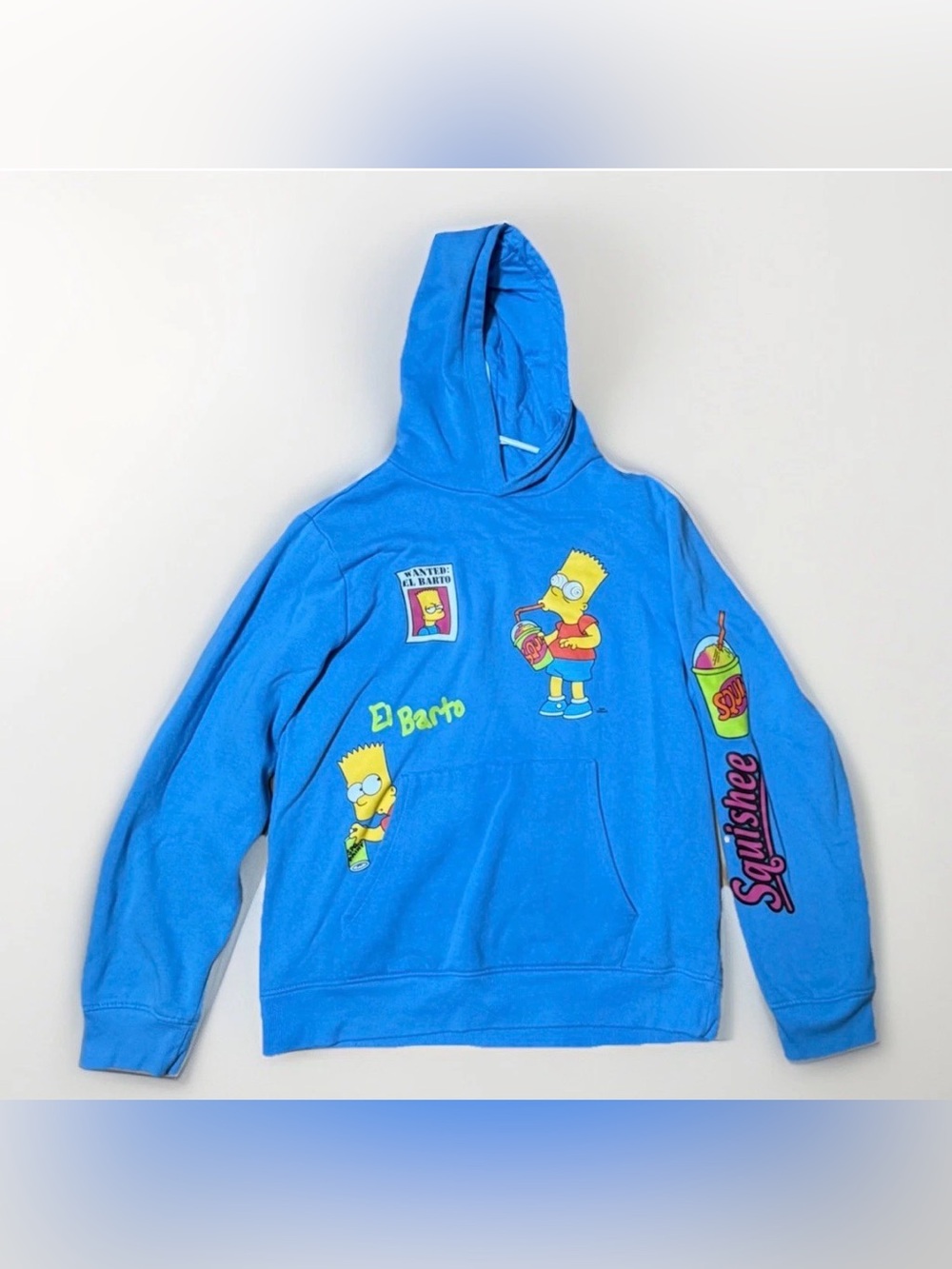 The Simpsons El Barto Squishee Hoodie Youth XXL Blue Bart Pullover